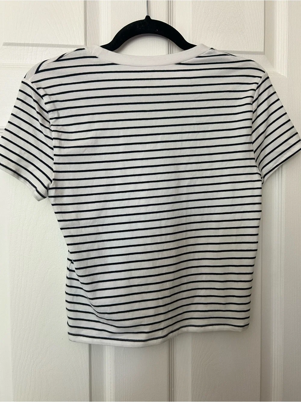NWT Abercrombie Essential Baby Tee - Black/White Striped - Picture 5 of 5